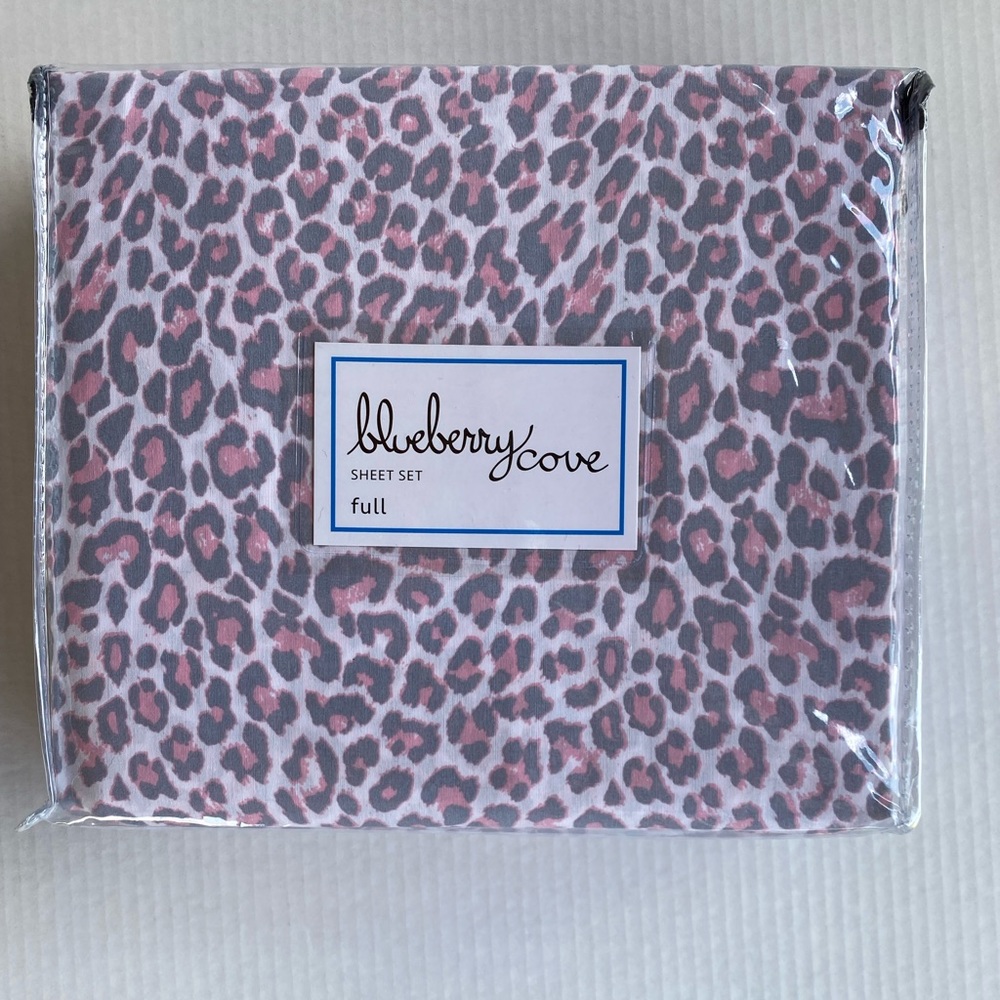 Blueberry Cove Leopard Sheet Set Sz Full